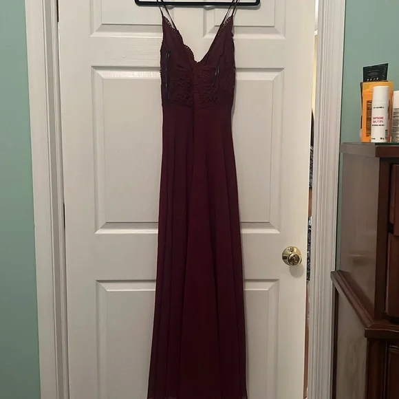 Wore this dress to prom and loved it - worn once. It is a maroon colored dress. - Picture 3 of 3